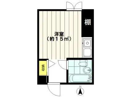 セゾン新秋津(ワンルーム/3階)の間取り写真