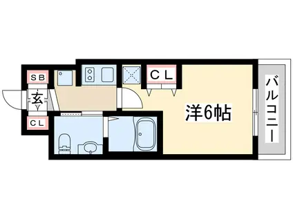 エステムコート新大阪11リンクス(1K/2階)の間取り写真