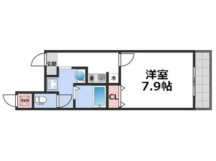 鶴橋末広ビルII(1K/3階)の間取り写真