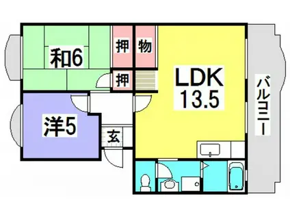 ハイネス井口(3LDK/1階)の間取り写真