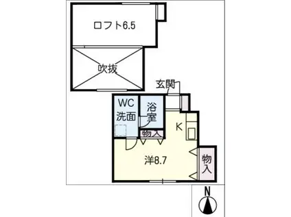 アクセスコートVIII(ワンルーム/1階)の間取り写真