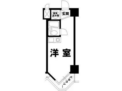 上野アビタシオン(ワンルーム/2階)の間取り写真