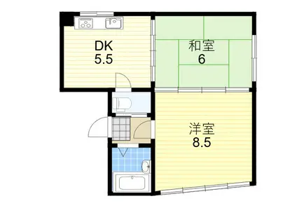 土井マンション(2DK/4階)の間取り写真