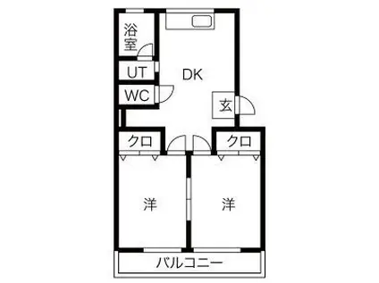 第1高杉マンション(2DK/4階)の間取り写真