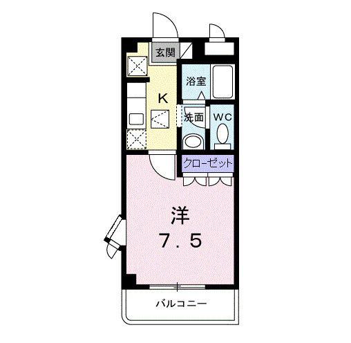 ミキハウス(1K/1階)の間取り写真