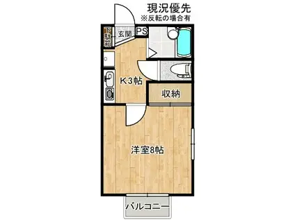 コーポ天根(1K/2階)の間取り写真