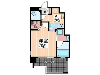  ルービンス 宇品西(1K/2階)の間取り写真