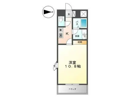 セイフティパレK II番館(1K/1階)の間取り写真