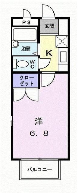 ヴィラ・エテルノ(1K/2階)の間取り写真