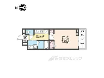 メゾンリアリ3(1K/3階)の間取り写真
