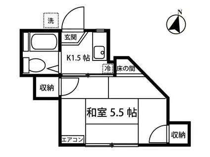 サンハイツ /国士舘(1K/2階)の間取り写真