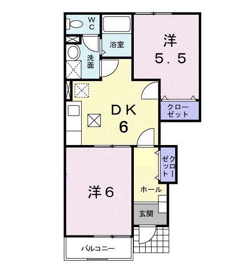 メゾンなかしまや(2DK/1階)の間取り写真