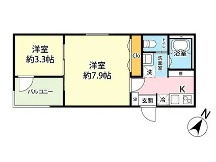 メゾンYUHIRI(2K/1階)の間取り写真