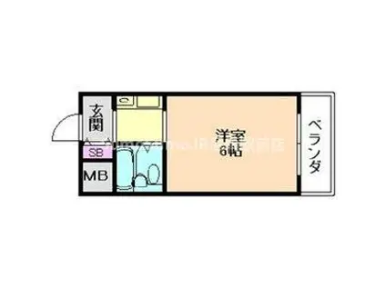 アーク上ノ島(1K/1階)の間取り写真