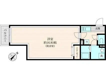 サウンドフリー東池袋(1K/4階)の間取り写真