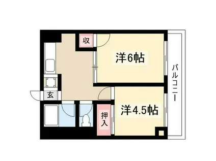 第二川島ビル(2K/2階)の間取り写真