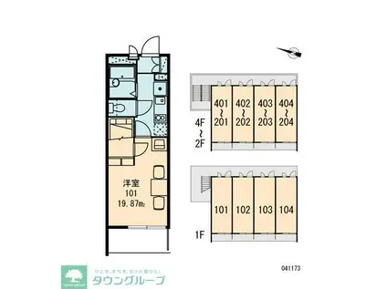 レオパレスフレンディー太閤(1K/3階)の間取り写真