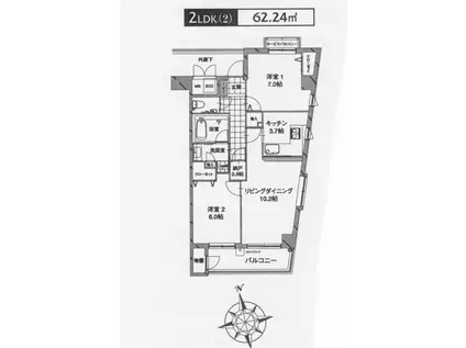 クール・ドゥ・サンセール(2LDK/1階)の間取り写真