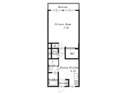 香蘭マンション(1DK/1階)の間取り写真