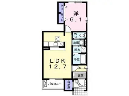 クレメント ブリーズ(1LDK/1階)の間取り写真