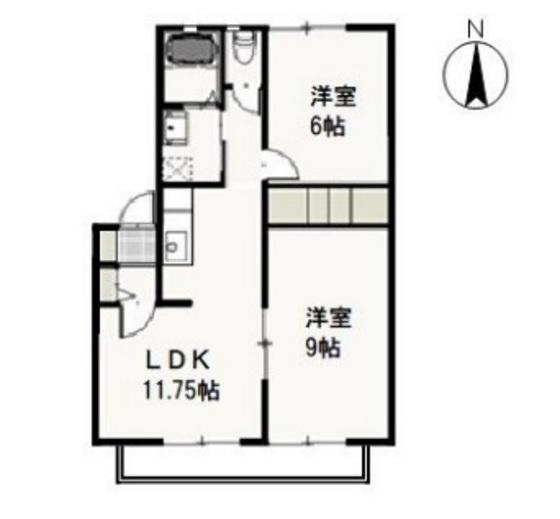 アーバンFC棟(2LDK/2階)の間取り写真