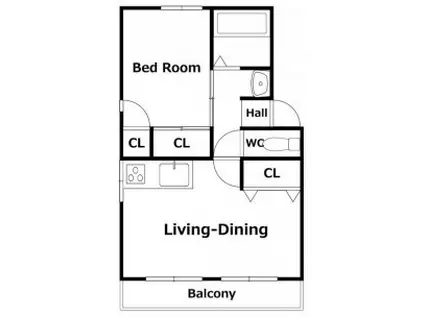 コスモハイツ大和I(1LDK/2階)の間取り写真
