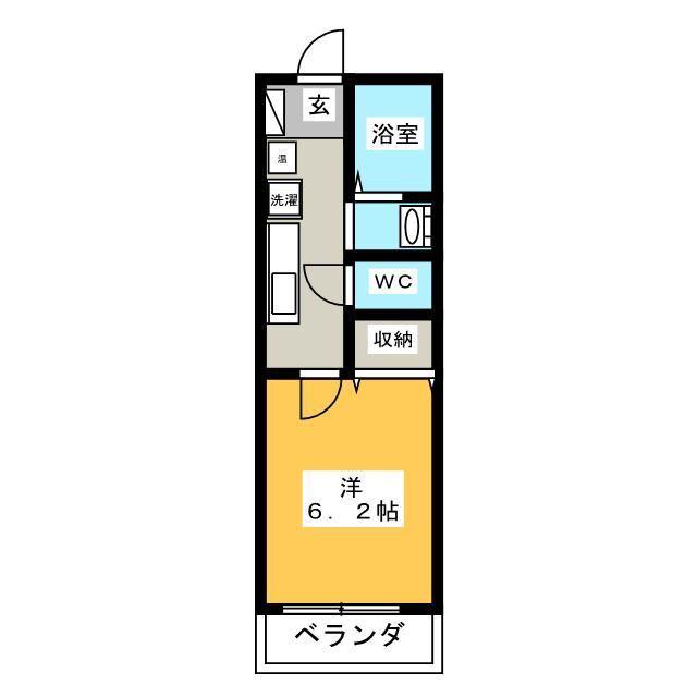 ティルタ南住吉(1K/2階)の間取り写真