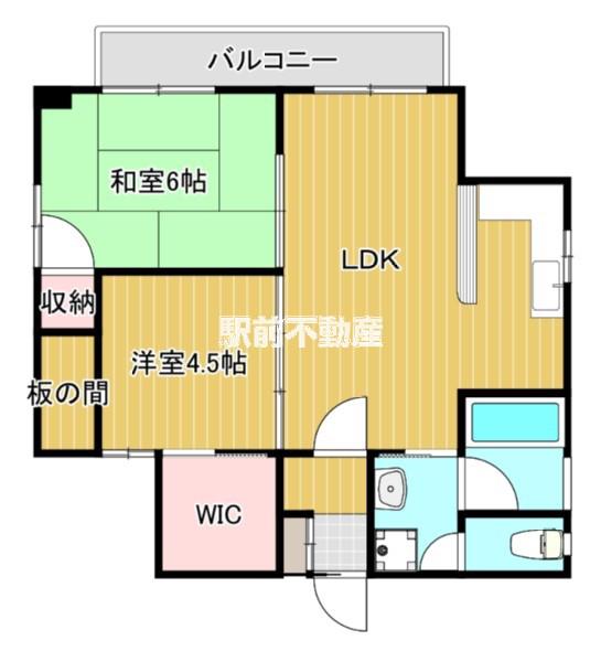 ヒカリノ宮ノ陣(2LDK/3階)の間取り写真