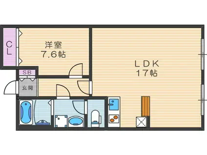堂島レジデンス(1LDK/12階)の間取り写真