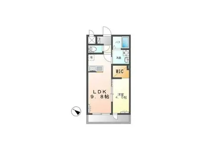 グラティテュード・K(1LDK/2階)の間取り写真