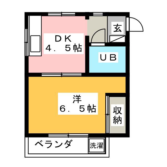 GLハイツ(1DK/3階)の間取り写真