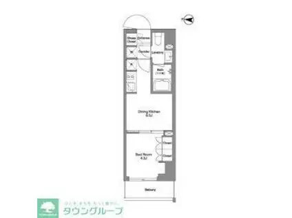 BPRレジデンス東日暮里(1DK/8階)の間取り写真