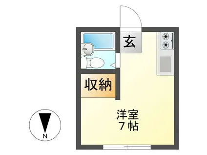 日野BASE(ワンルーム/2階)の間取り写真