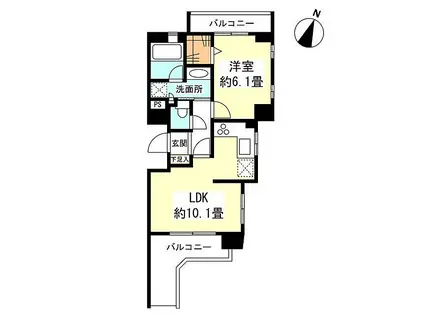 リバーレ自由が丘(1LDK/3階)の間取り写真