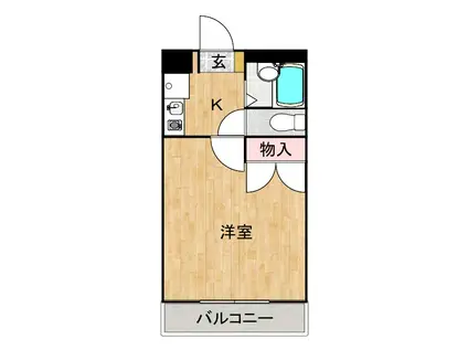 パークハイム(1K/2階)の間取り写真