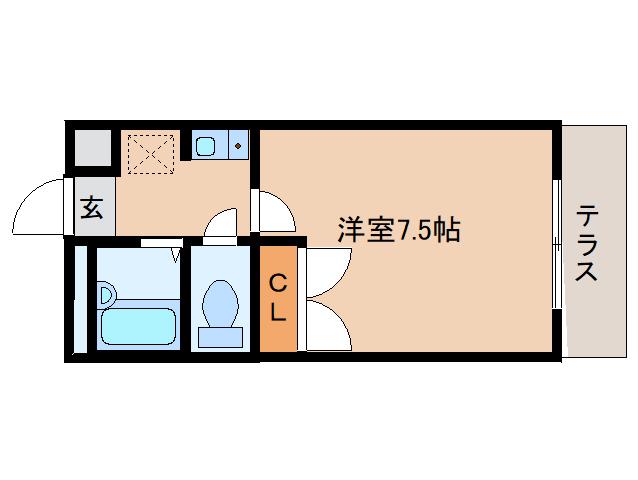 レオパレスルピナスII(1K/1階)の間取り写真
