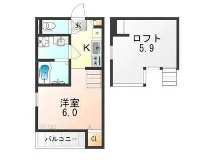 リチェッターコロ(1K/2階)の間取り写真