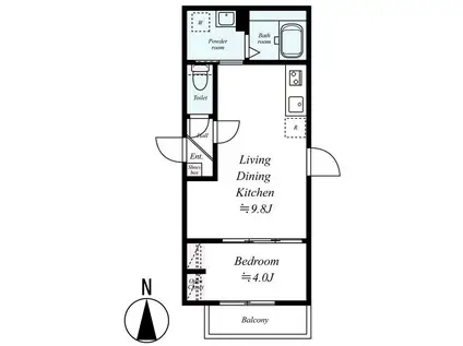 GRADUS八千代中央II(1LDK/1階)の間取り写真