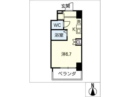 カレッジコート名古屋菊井(ワンルーム/9階)の間取り写真