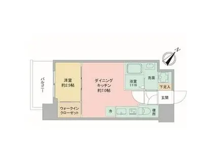 セレニテ神戸西エクラ(1DK/4階)の間取り写真