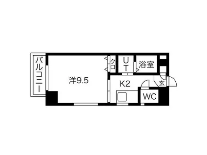 ライジングヴィラ葵(1K/3階)の間取り写真