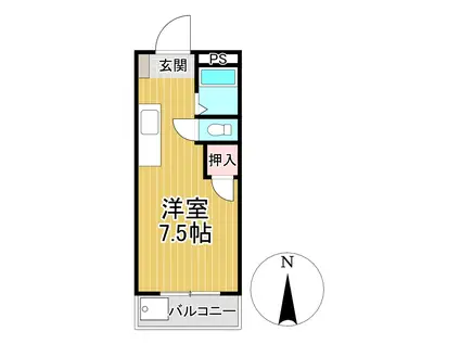 ドリームハウス(ワンルーム/4階)の間取り写真