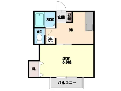 セジュールMIYA(1DK/2階)の間取り写真