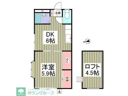 リブレス春日部II(1K/1階)の間取り写真