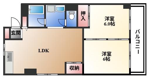 シャンテちくさ(2LDK/2階)の間取り写真