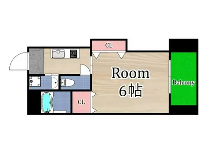 チェリーヒルズ(1K/10階)の間取り写真