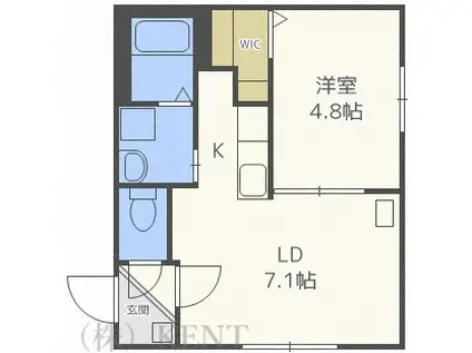 オリエントコート二十四軒(1LDK/1階)の間取り写真