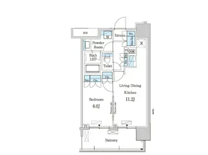 パークアクシス浅草・田原町(1LDK/9階)の間取り写真