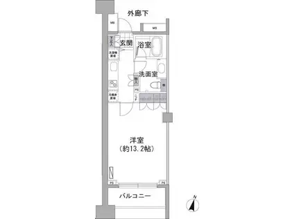 アビティ目黒(1K/2階)の間取り写真