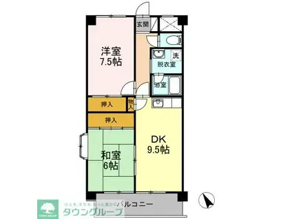 ソレアードミシマ(2DK/1階)の間取り写真